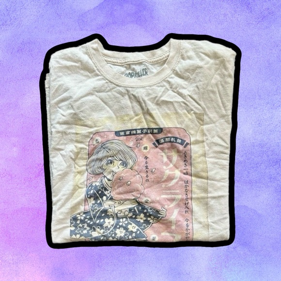 🌈⌗𝕡𝕠𝕡𝕤𝕥𝕨𝕠𝕣𝕝𝕕 𝕤𝕙𝕠𝕡 Tops - 🌈 Cool Japan Vintage print style shirt